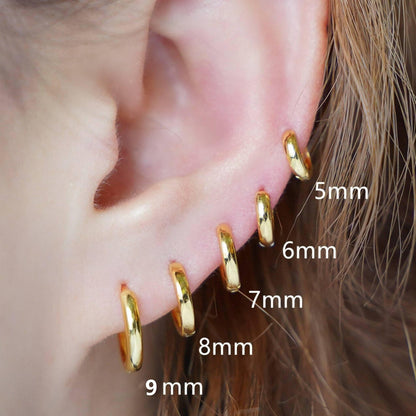 S925 Sterling Silver Multiple Sizes Hoop Earrings