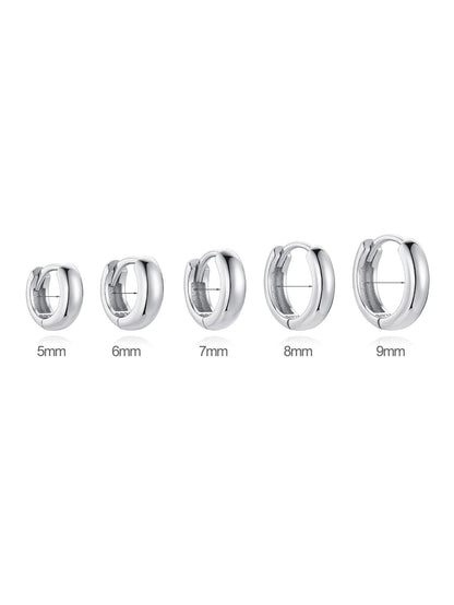 S925 Sterling Silver Multiple Sizes Hoop Earrings