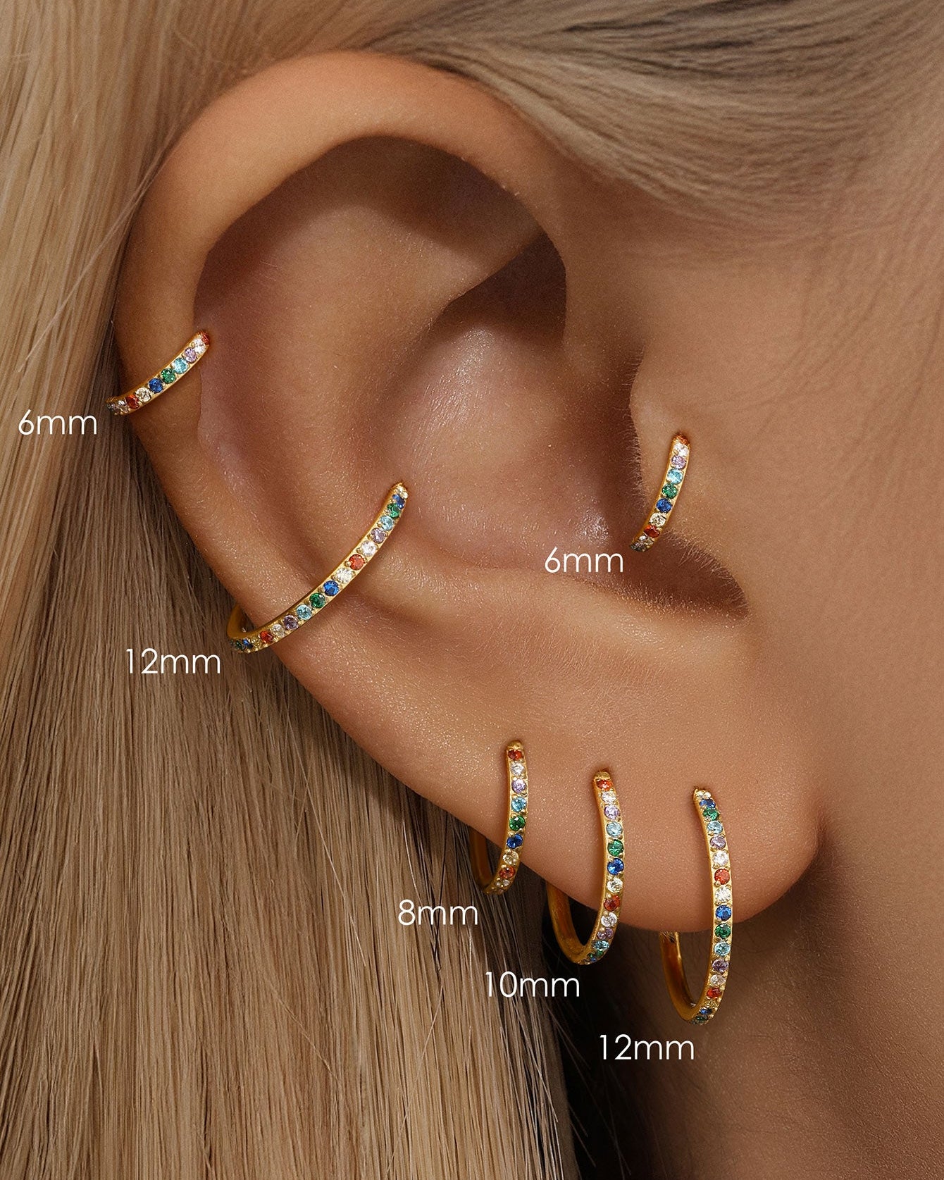 G23 Titanium Waterproof Colourful Cartilage Hoop