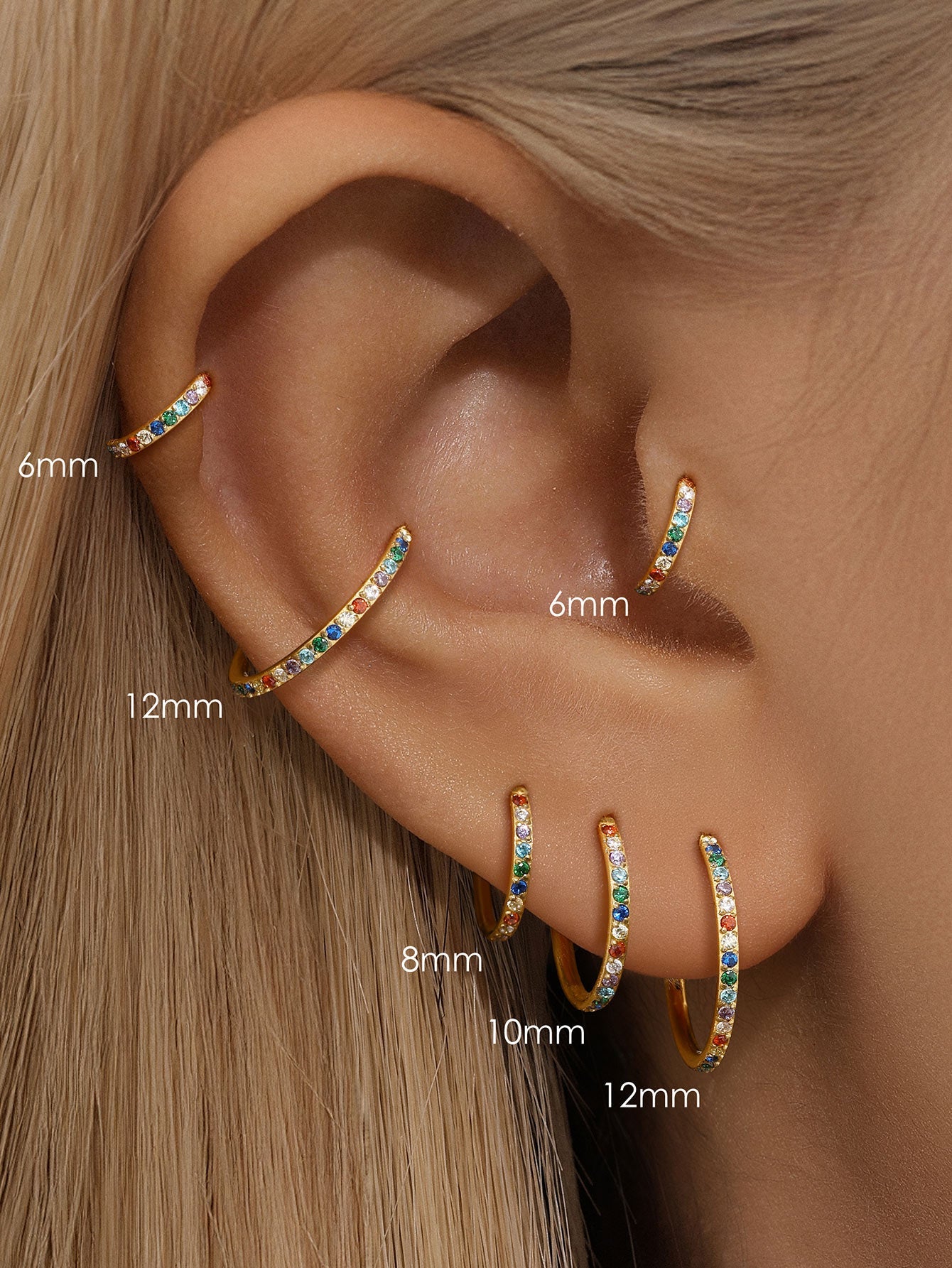 G23 Titanium Waterproof Colourful Cartilage Hoop