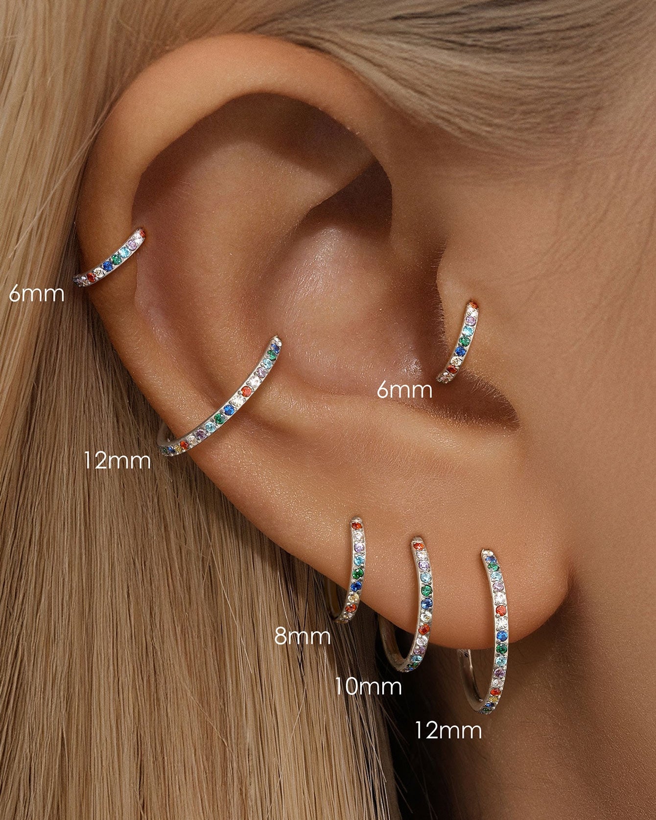 G23 Titanium Waterproof Colourful Cartilage Hoop
