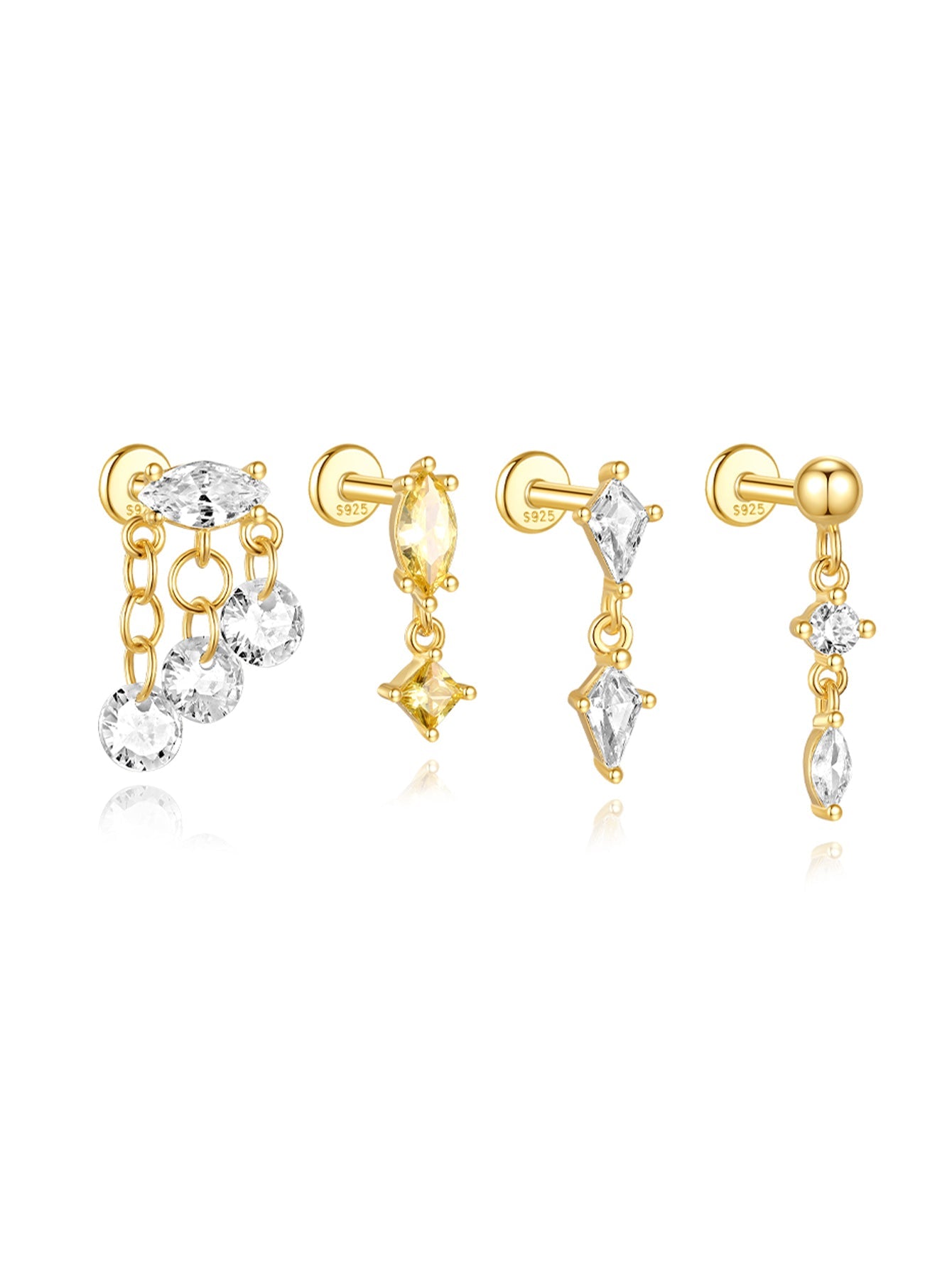 S925 Gorgeous Ice Crystal Pendant Earring Series