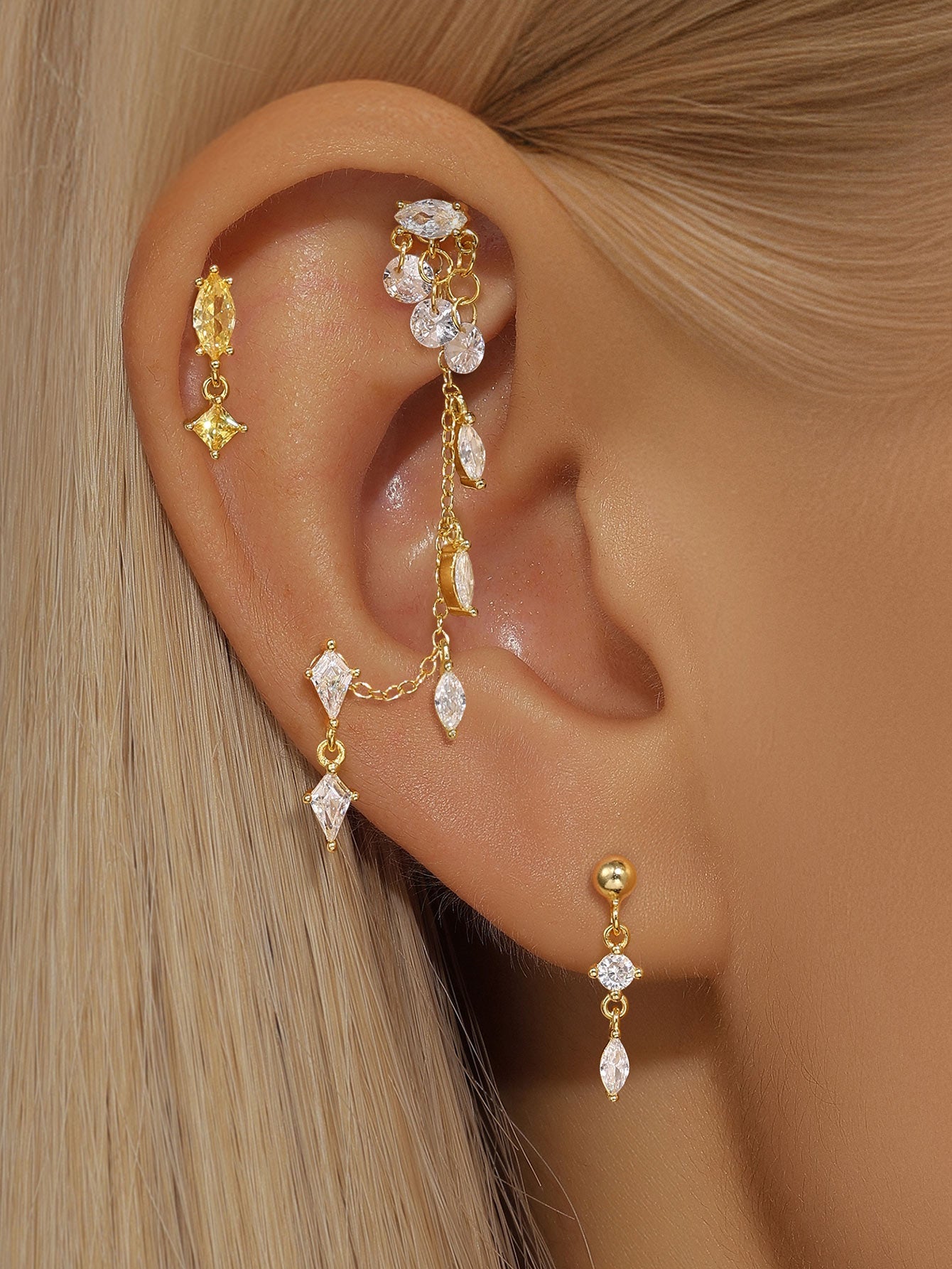 S925 Gorgeous Ice Crystal Pendant Earring Series