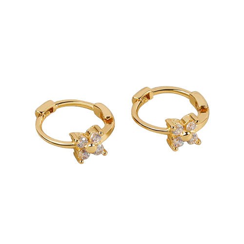 S925 Flower Drop Earring Set