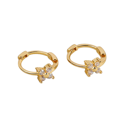 S925 Flower Drop Earring Set