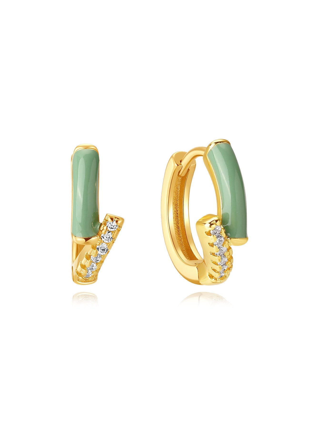 S925 Delicate Green Earring Set