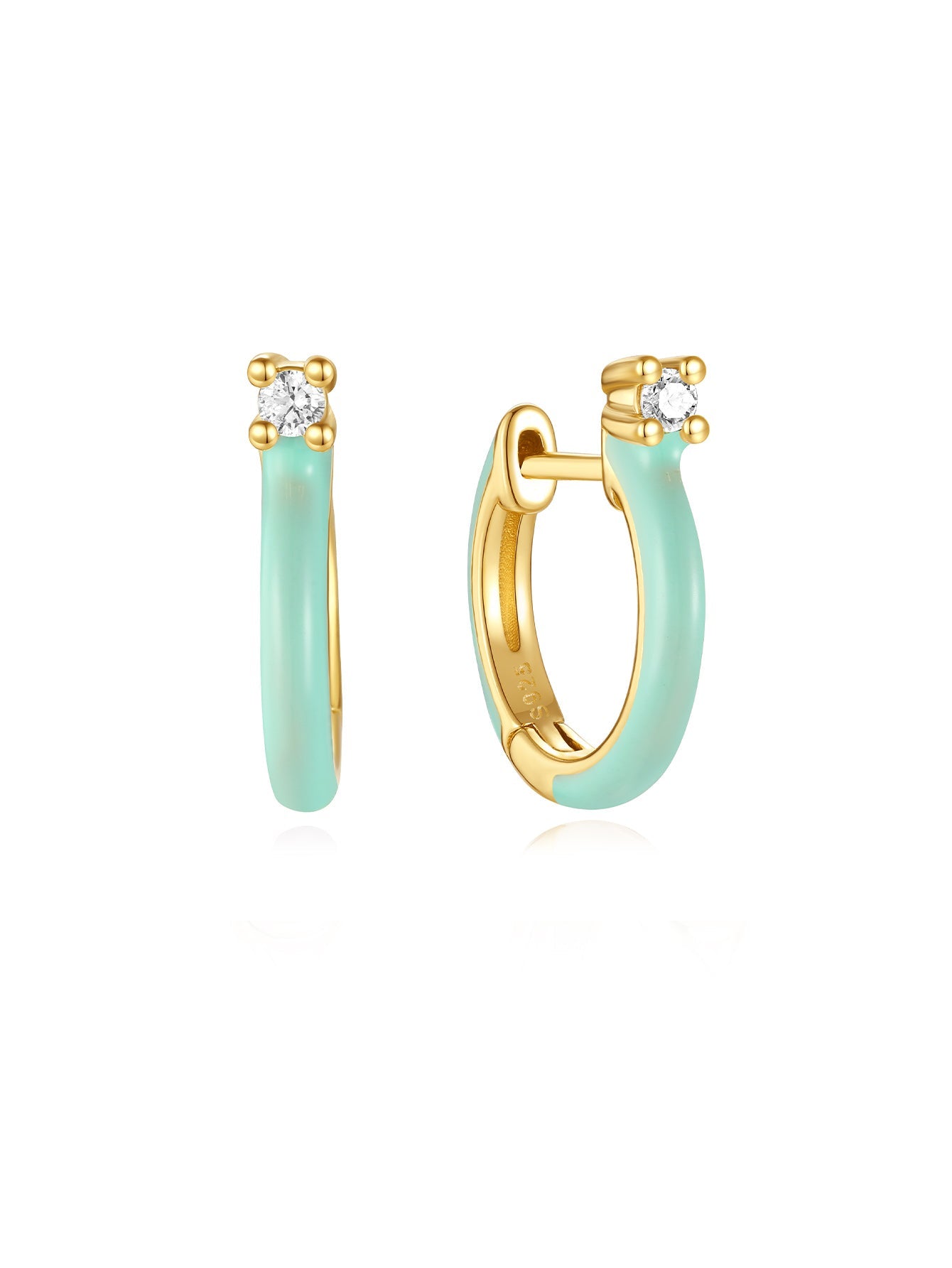 S925 Delicate Green Earring Set