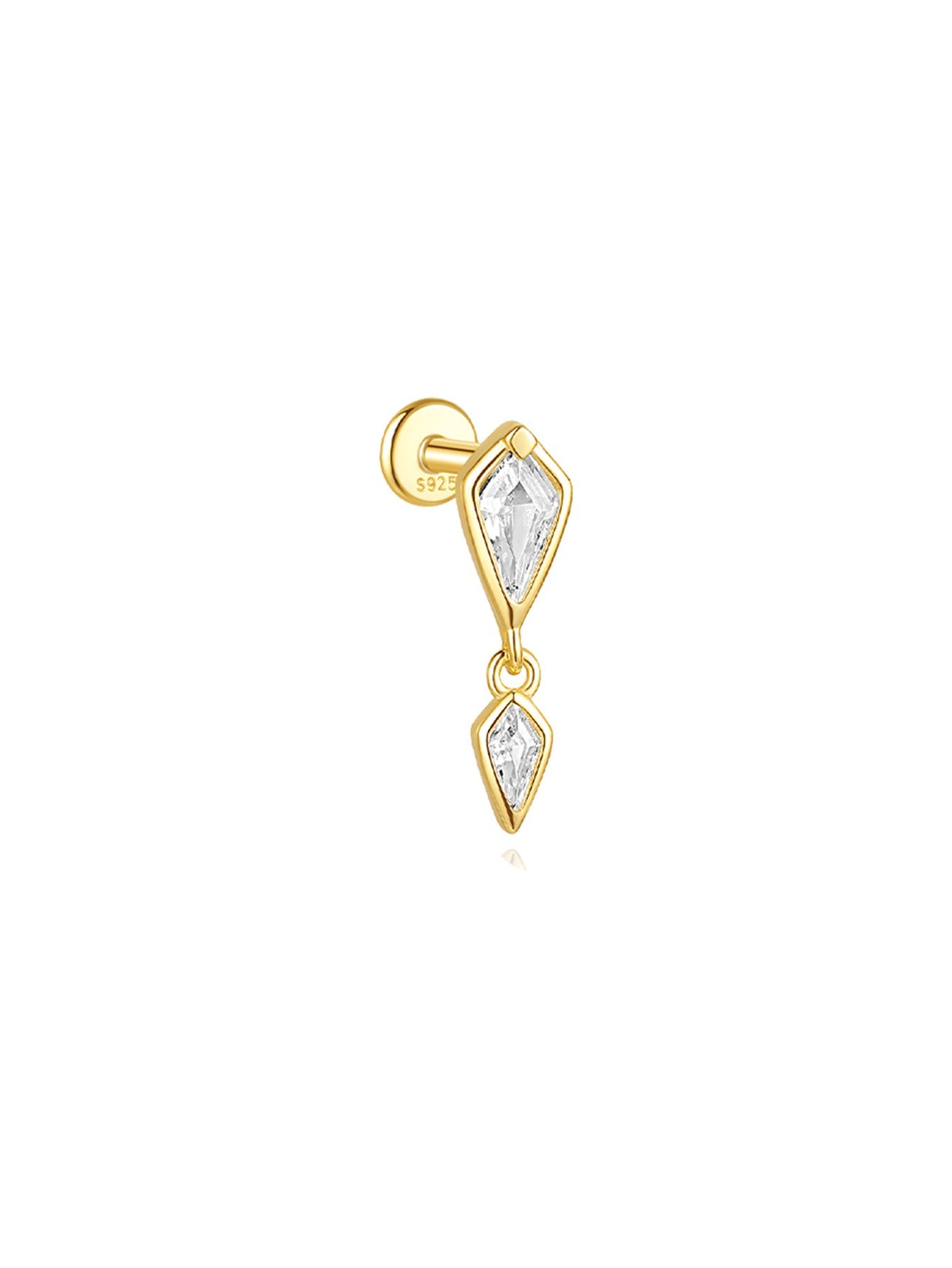 S925 Flatback Zircon Earrings