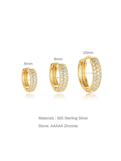 S925 Luxury Wide Zircon Hoop Earrings