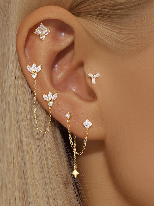 S925 Fantasy Clover Pendant Earrings Series