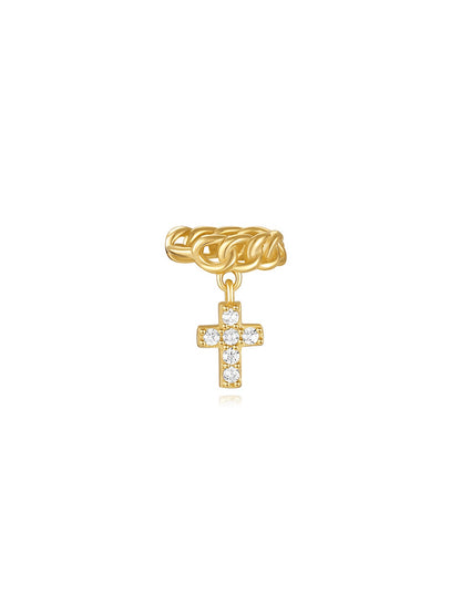 S925 Cross Tassel Pendant Earrings Series