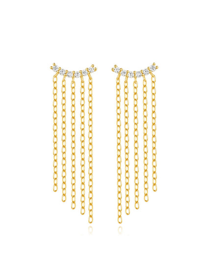 S925 Cross Tassel Pendant Earrings Series