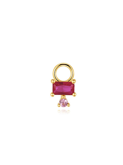 925 Sterling Silver Pink Oil Drop Earring Set