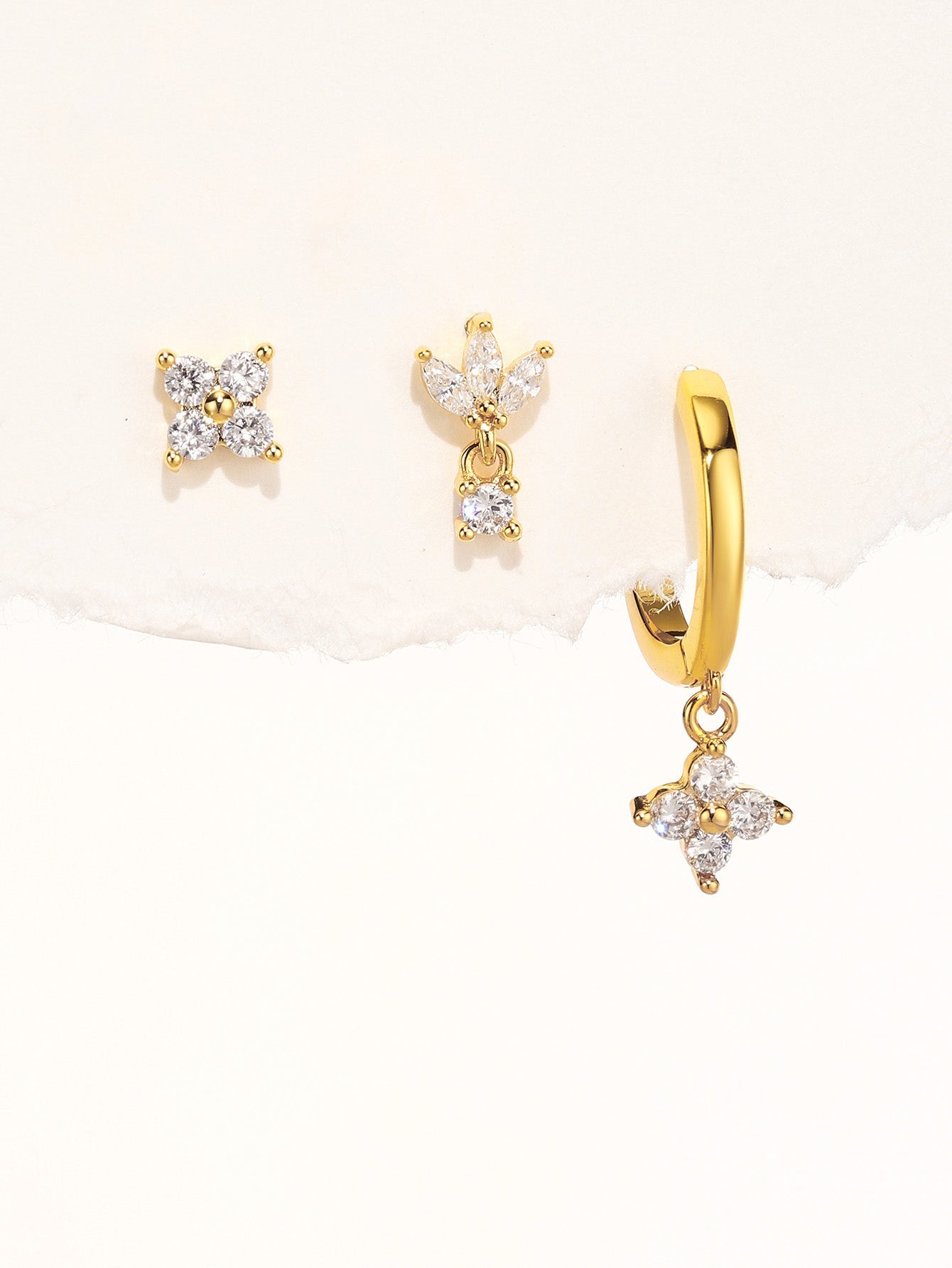 S925 Gorgeous Floral Zircon Earrings Series