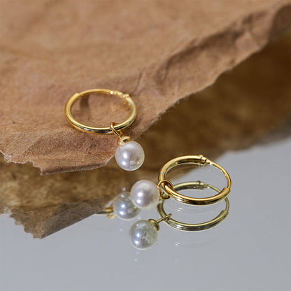 S925 Sterling Silver Freshwater Pearl Drop Earrings