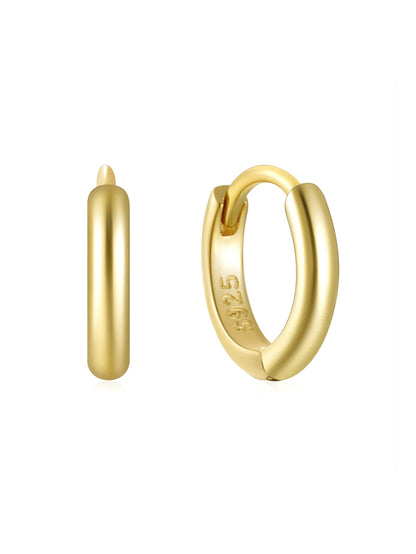 925 Sterling Silver Multi Size Hoop Huggie Earrings