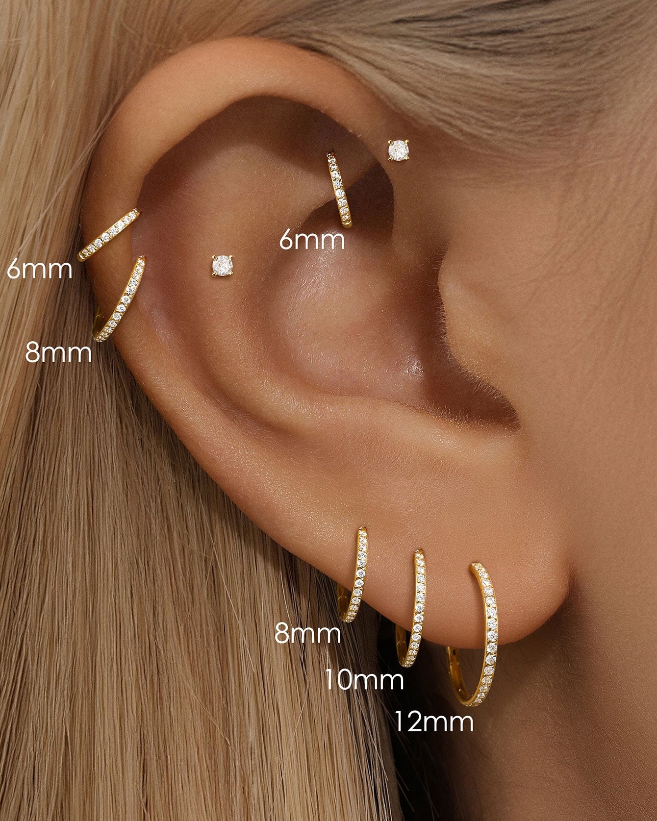 G23 Titanium Waterproof Multiple Sizes Cartilage Hoop