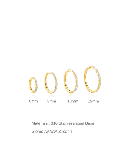 G23 Titanium Waterproof Multiple Sizes Cartilage Hoop