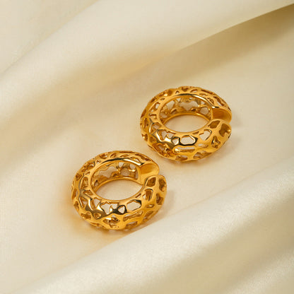 Hollow C-Shaped Earclip Earrings