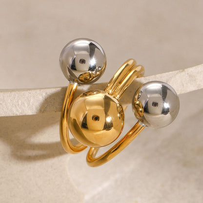 T Ball Rings Triple Ball Ring – Minimal Yet Bold Style | luxrajewelry – Luxrajewelry