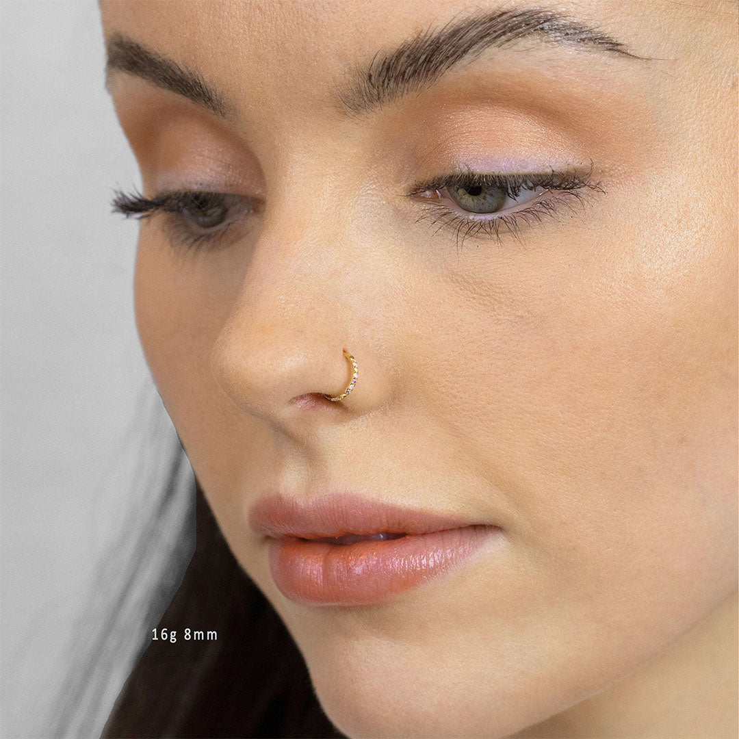 G23 Titanium Opal and CZ Round Paved Earring