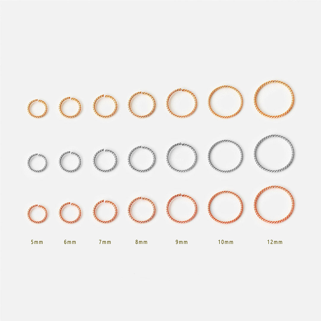 G23 Titanium Thin Twisted Hoops Rings for Ear or Nose Piercings