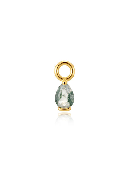 925 Sterling Silver Geometric Natural Moss Agate Ear Stack