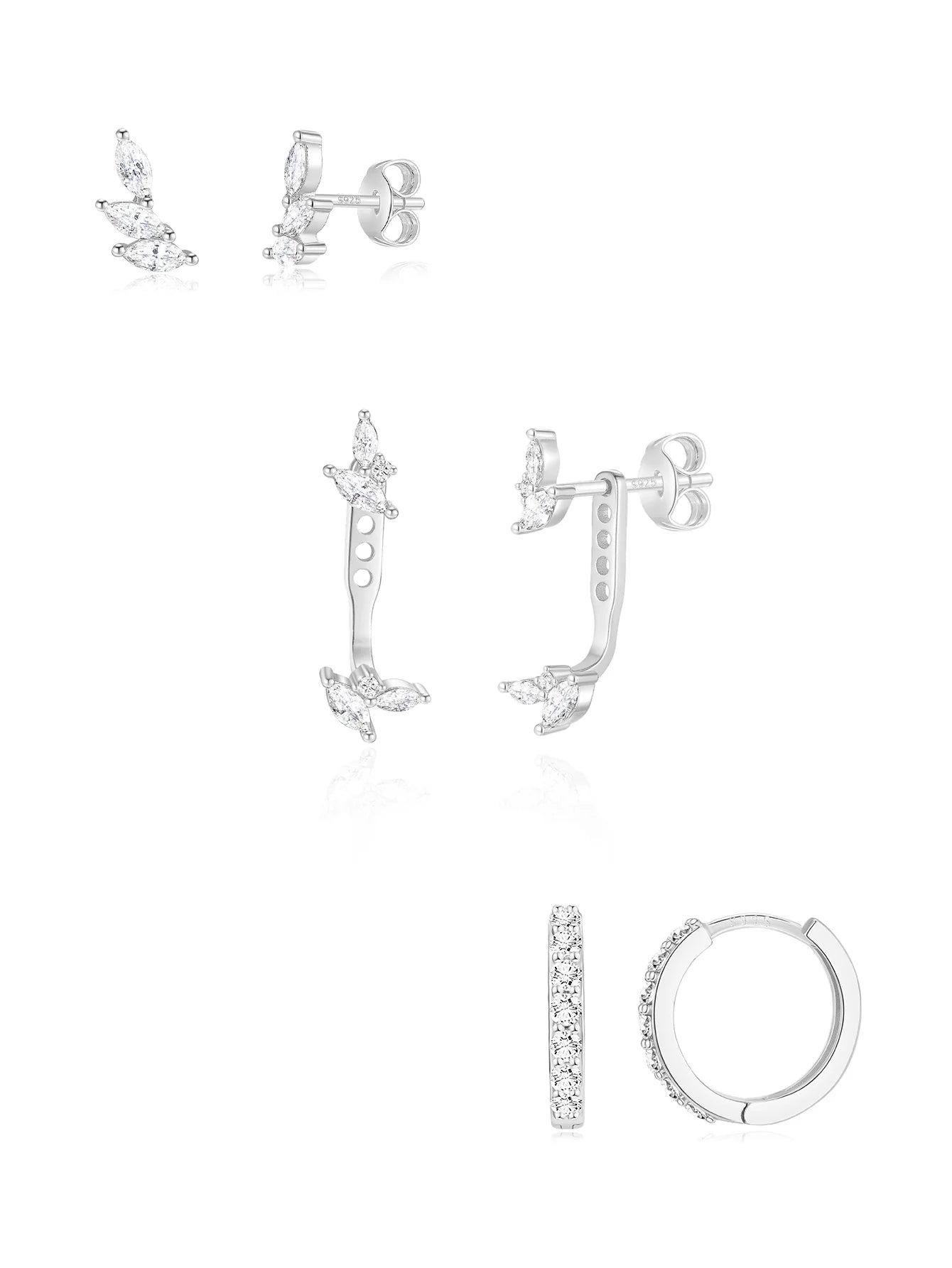 925 Sterling Silver Fashion Horse Eye Zircon Earring Series