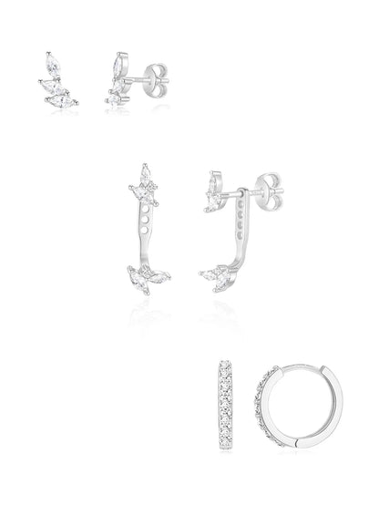 925 Sterling Silver Fashion Horse Eye Zircon Earring Series