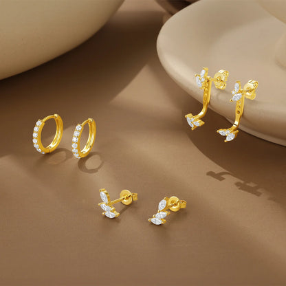 925 Sterling Silver Fashion Horse Eye Zircon Earring Series