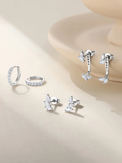 925 Sterling Silver Fashion Horse Eye Zircon Earring Series