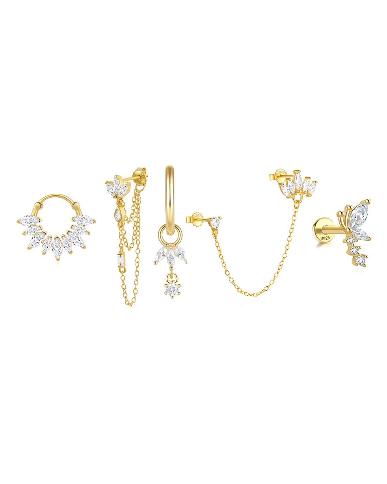 925 Sterling Silver Fashionable Versatile Flower Earring Series