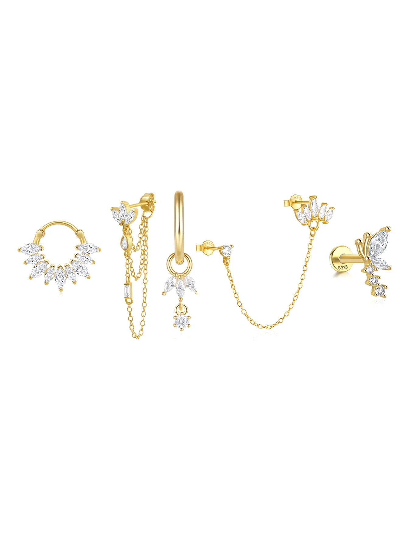 925 Sterling Silver Fashionable Versatile Flower Earring Series