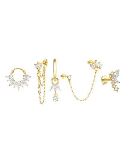 925 Sterling Silver Fashionable Versatile Flower Earring Series