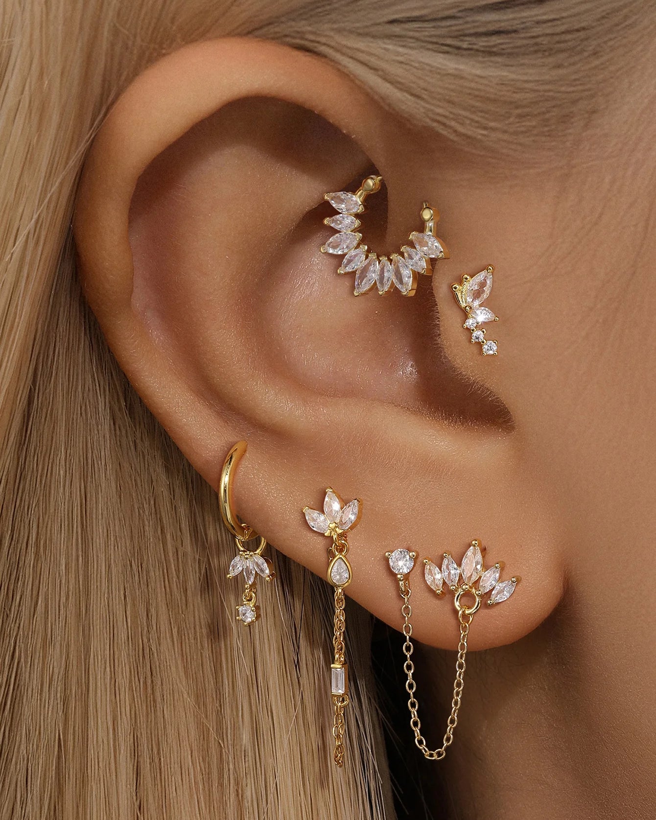 925 Sterling Silver Fashionable Versatile Flower Earring Series