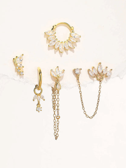 925 Sterling Silver Fashionable Versatile Flower Earring Series