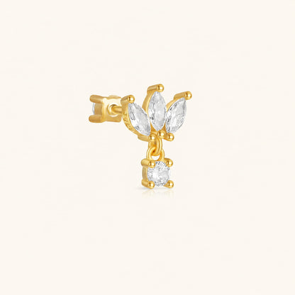 S925 Sterling Silver Crown Flat Back Ear Piercing Stud