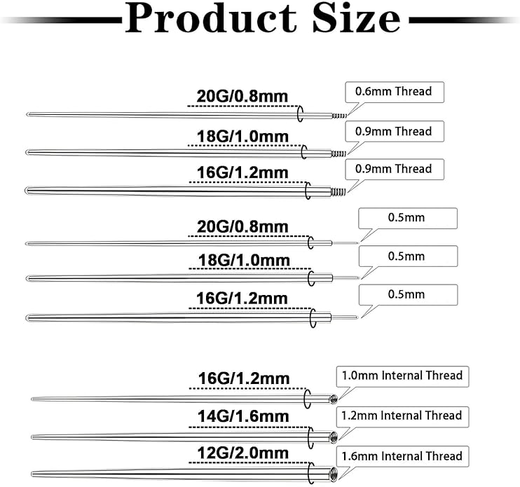 Titanium Piercing Insertion Tool 10 Pieces of Set