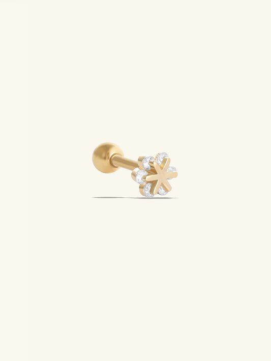 G23 Titanium Waterproof Floral Stud Earring