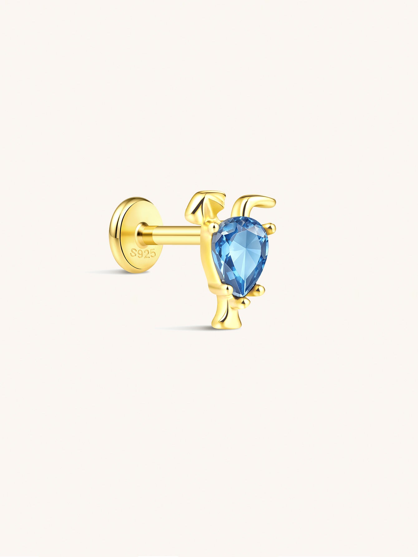 925 Sterling Silver Summer Juice Cup Flat Back Stud