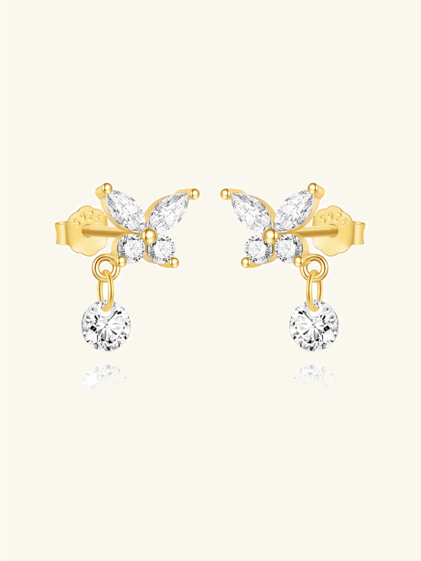 925 Sterling Silver Butterfly Dangle Earrings