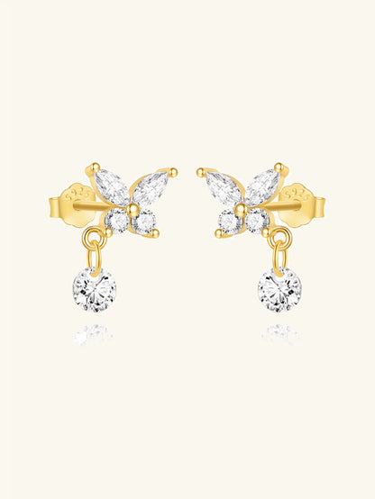 925 Sterling Silver Butterfly Dangle Earrings