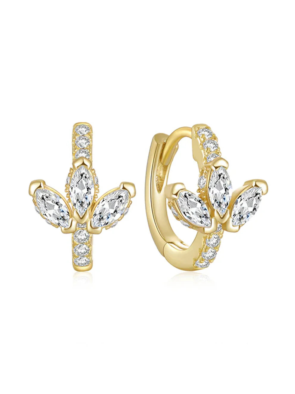 925 Sterling Silver Butterfly Flower Earring Set