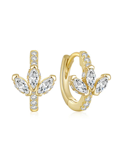 925 Sterling Silver Butterfly Flower Earring Set