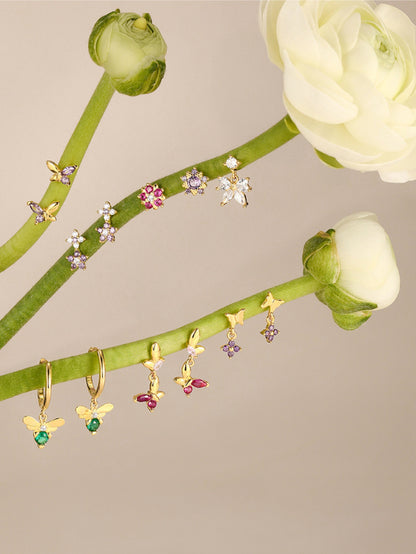 925 Sterling Silver The Enchanted Garden Curated Ear Stack