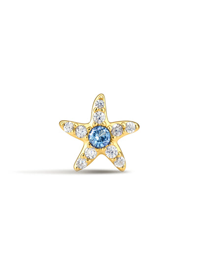 925 Sterling Silver Starfish Flat Back Stud