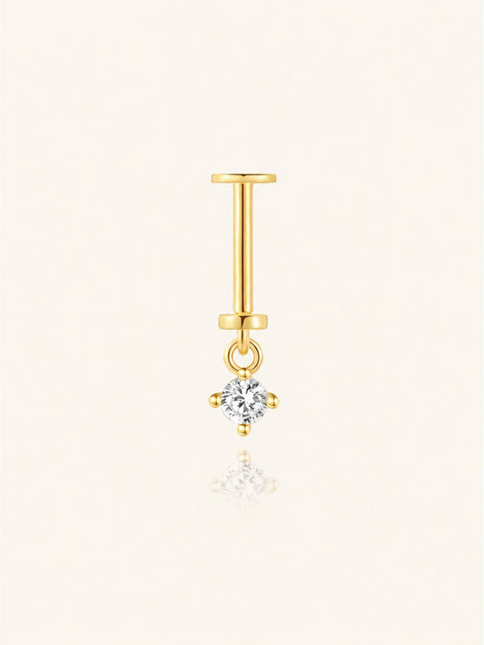 925 Sterling Silver CZ Two-Way Wearable Vertical Helix Earring