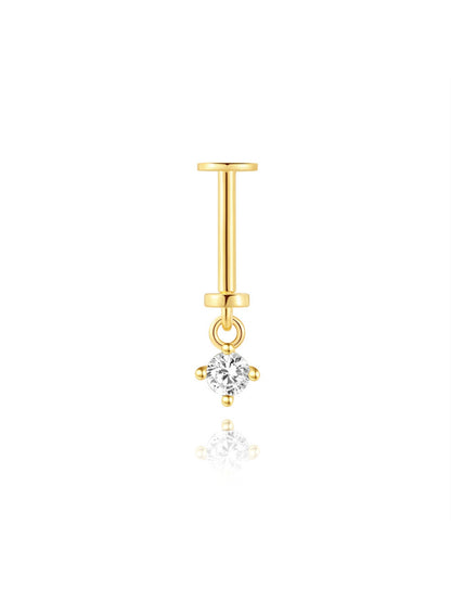 925 Sterling Silver CZ Two-Way Wearable Vertical Helix Earring