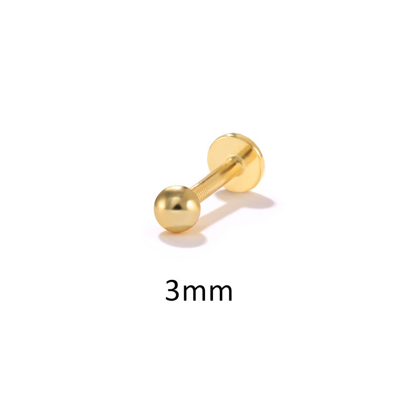 925 Sterling Silver Classic Plain Multiple sizes Ball Flat Back Stud