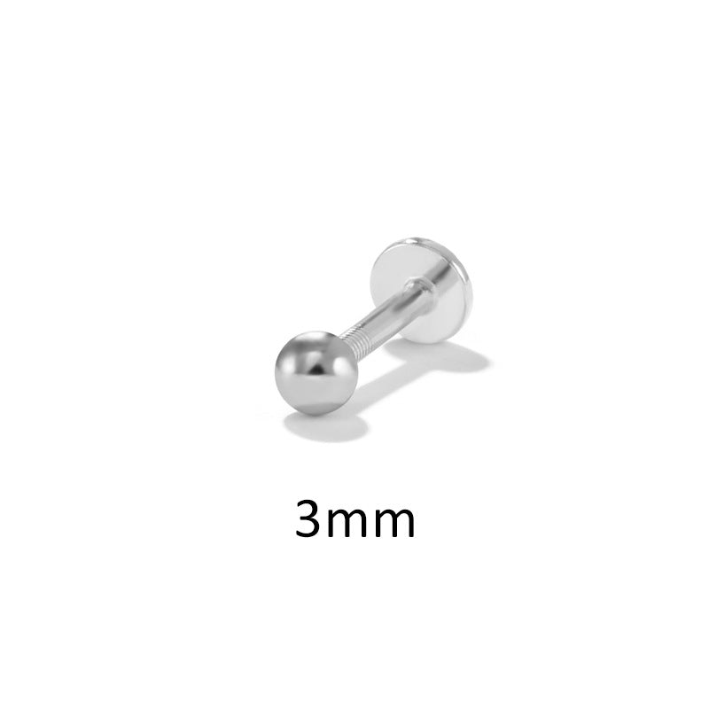 925 Sterling Silver Classic Plain Multiple sizes Ball Flat Back Stud